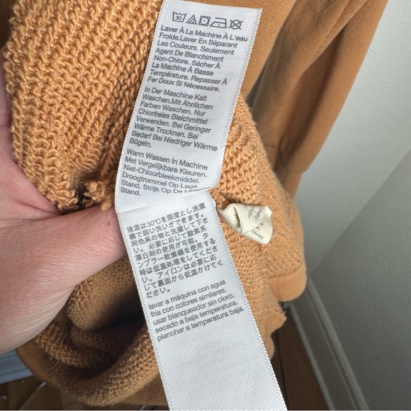 Madewell MWL AirTerry hooded sweatshirt dress lTan Knit Top - Picture 8 of 12